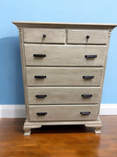 Load image into Gallery viewer, Vintage painted solid wood tall dresser
